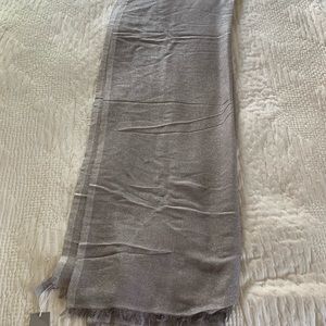 NWT. Nordstrom silver metallic oblong woven scarf/wrap. 80” long.